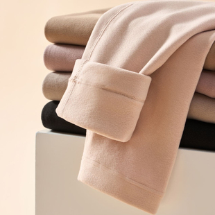 秋冬羊绒极简风高腰打底裤女九分无痕显瘦保暖裤袜肤色绒裤