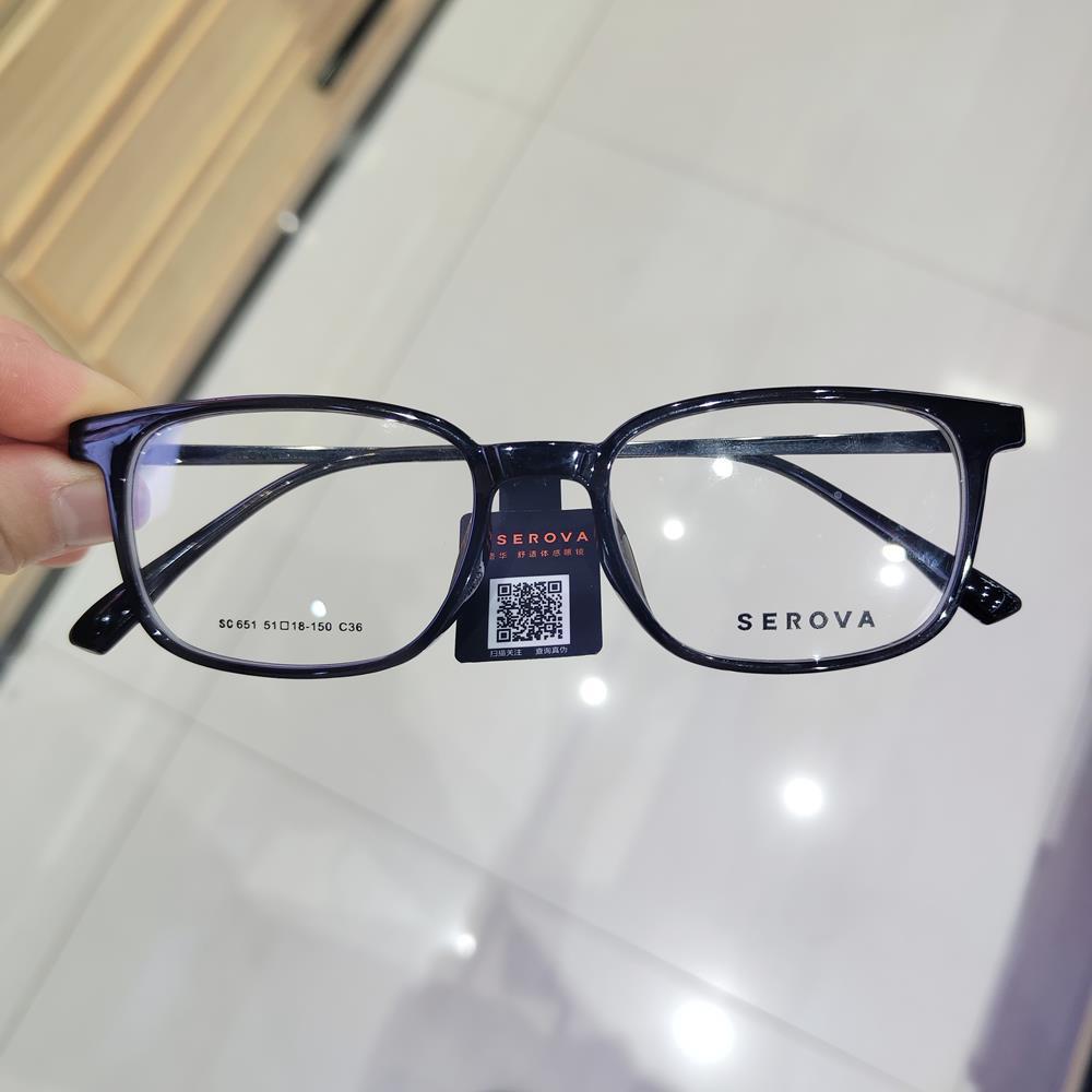 SEROVA施洛华眼镜架男方形小脸可配近视防蓝光学生眼镜架女SC651