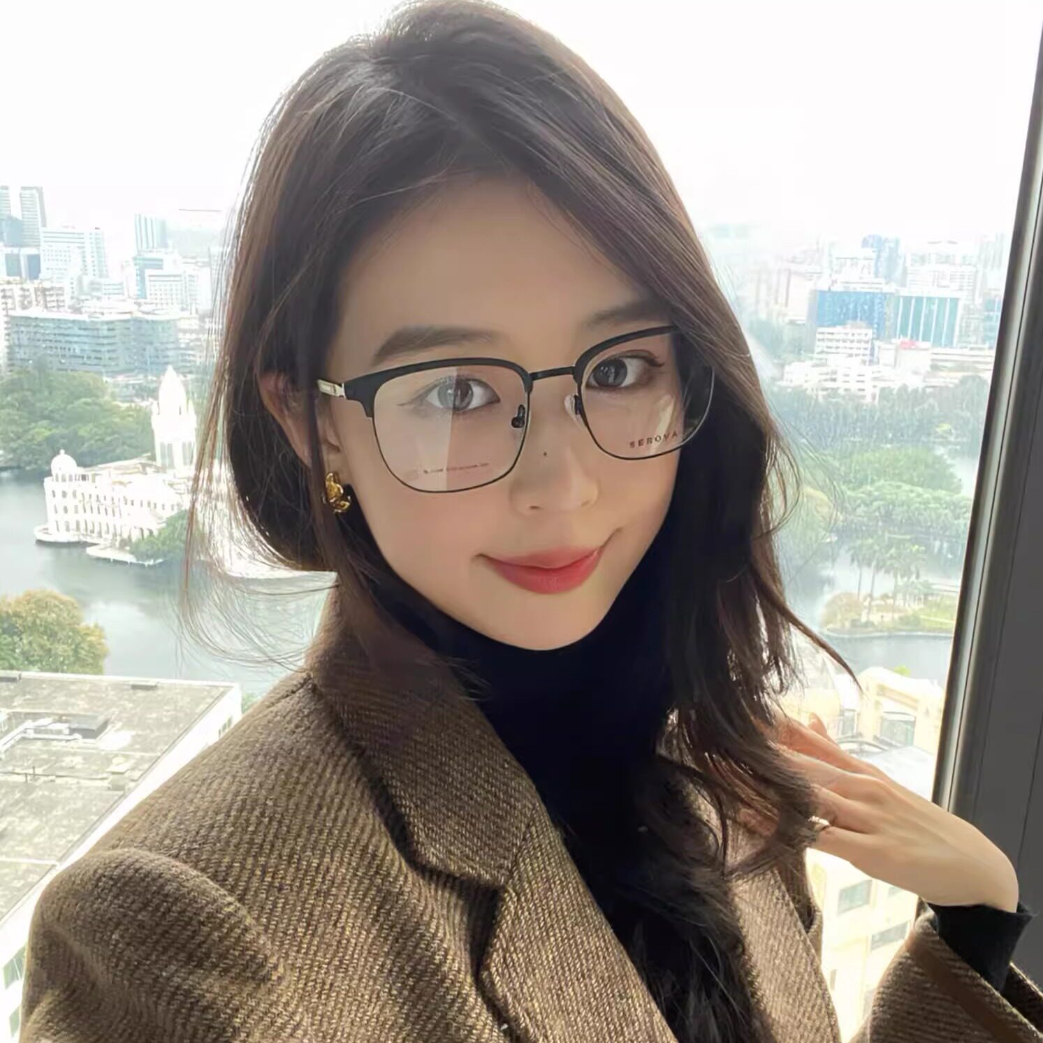 施洛华SL1106张艺兴同款商务眼镜眉线框男可配度数近视眼镜架女潮