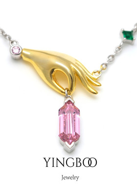 YINGBOO S925银 原创设计芊芊如懿手简约韩版小巧吊坠项链套装 女
