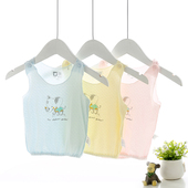 婴儿松紧背心夏款 马甲夏装 莫代尔网眼宝宝打底护肚薄款 男女童无袖