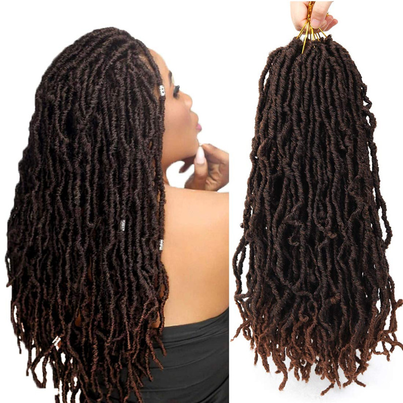Synthetic Curly Goddess Faux Locs Ombre Braiding Hair For