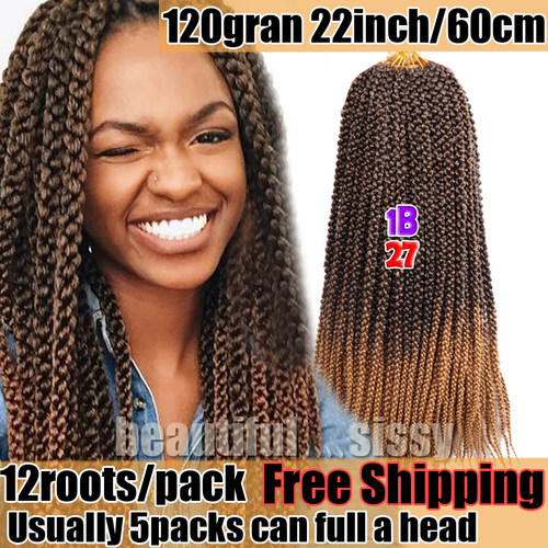 3D Cubic Twist Braiding Hair (4股3D扭辫），产品长度: 22&amp;amp;amp;rdquo;(55cm) ，一包数量: 12strands per pack (12根/包) ，产品净重: 120g ，整头需要: 6-8pack,全头建议用6-8包