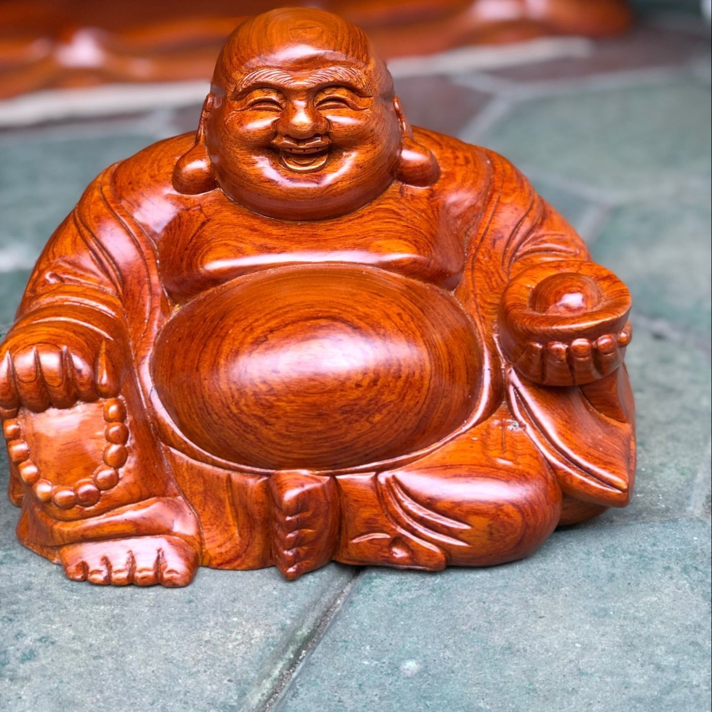红木花梨木木雕弥勒佛像摆件实木笑佛招财保平安客厅红木工艺品