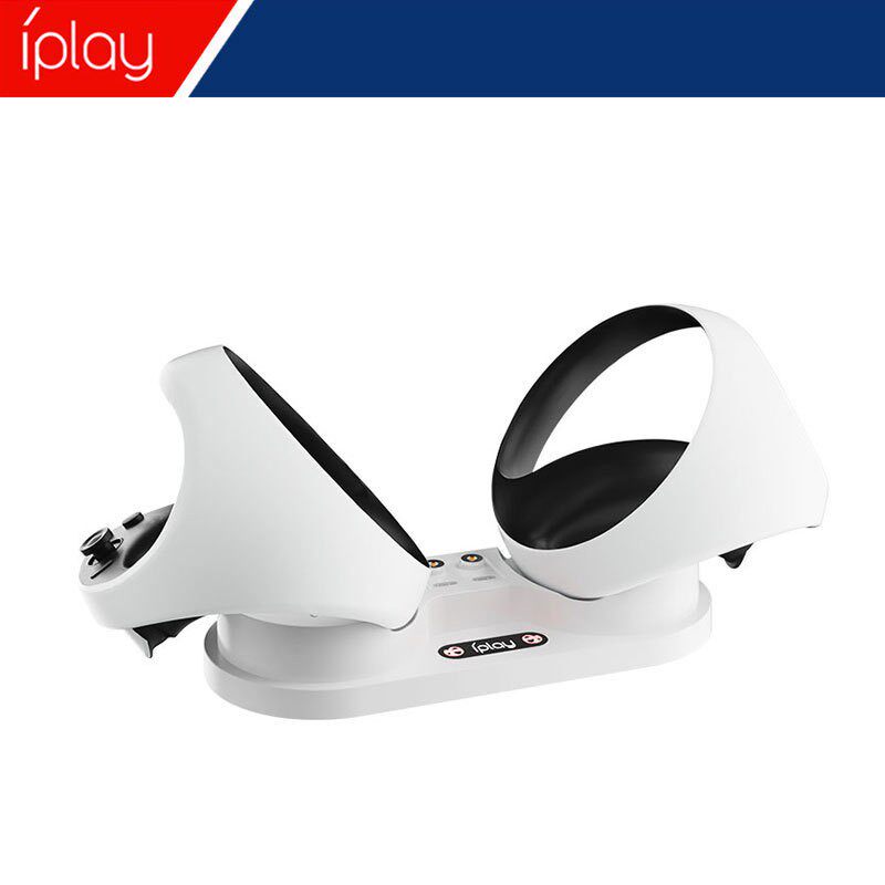 IPLAY GENUINE PS5 VR2 GAME HANDLE CHARGING SEAT PSVR2 MAGNETIC SUCTION CONTACT SOMATOSENSORY HANDLE DOUBLE SEAT CHARGING