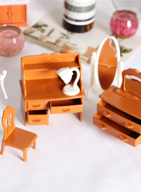 Dollhouse娃娃屋 OB11微缩食玩场景迷你家具模型袖珍卧室梳妆系列