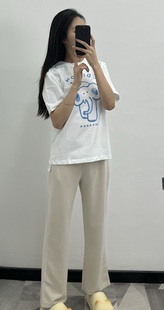 柔软亲肤Lu家同款 女士 高腰显瘦直筒休闲裤