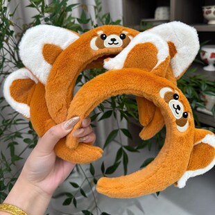 创意小熊大耳朵毛绒发箍女卡通萌趣头饰发卡洗脸拍照压发头箍碎发