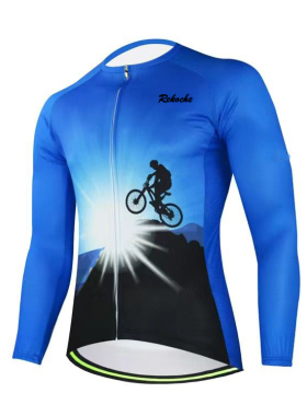 2023新款环法自行车山地车春夏薄款男长袖骑行服套装排汗透气速干