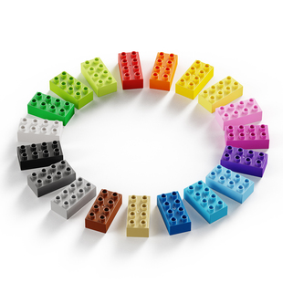 大颗粒积木2X4高8孔基础砖块零件拼搭diy配件纯色散装称斤MOC搭建