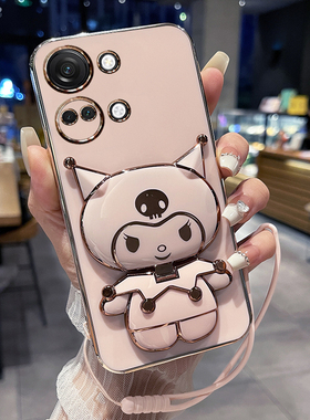 适用一加ace2v手机壳1加aec2V保护5G硅胶套PHP110全包防摔软壳oppo可爱卡通oneplusace女十acev2高级感带镜子