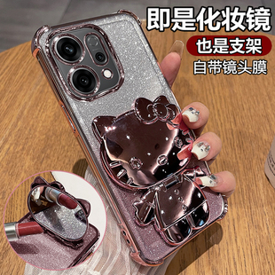 适用opporeno14手机壳reno14pro透明oppo保护5g硅胶套PLA110带镜头膜PKZ全包防摔软opreno女可爱145g支架镜子