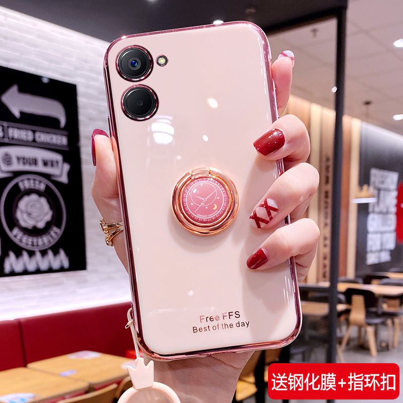 适用realmeV30手机壳真我v30t保护5G硅胶套RMX3619全包3618防摔realme软壳oppo可爱oppov网红v305g女v30带支