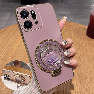 荣耀play9T硅胶流沙支架手机壳