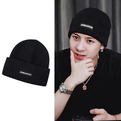 王嘉尔同款帽子冬男潮毛线帽秋冬季新款百搭针织帽潮牌保暖冷帽女