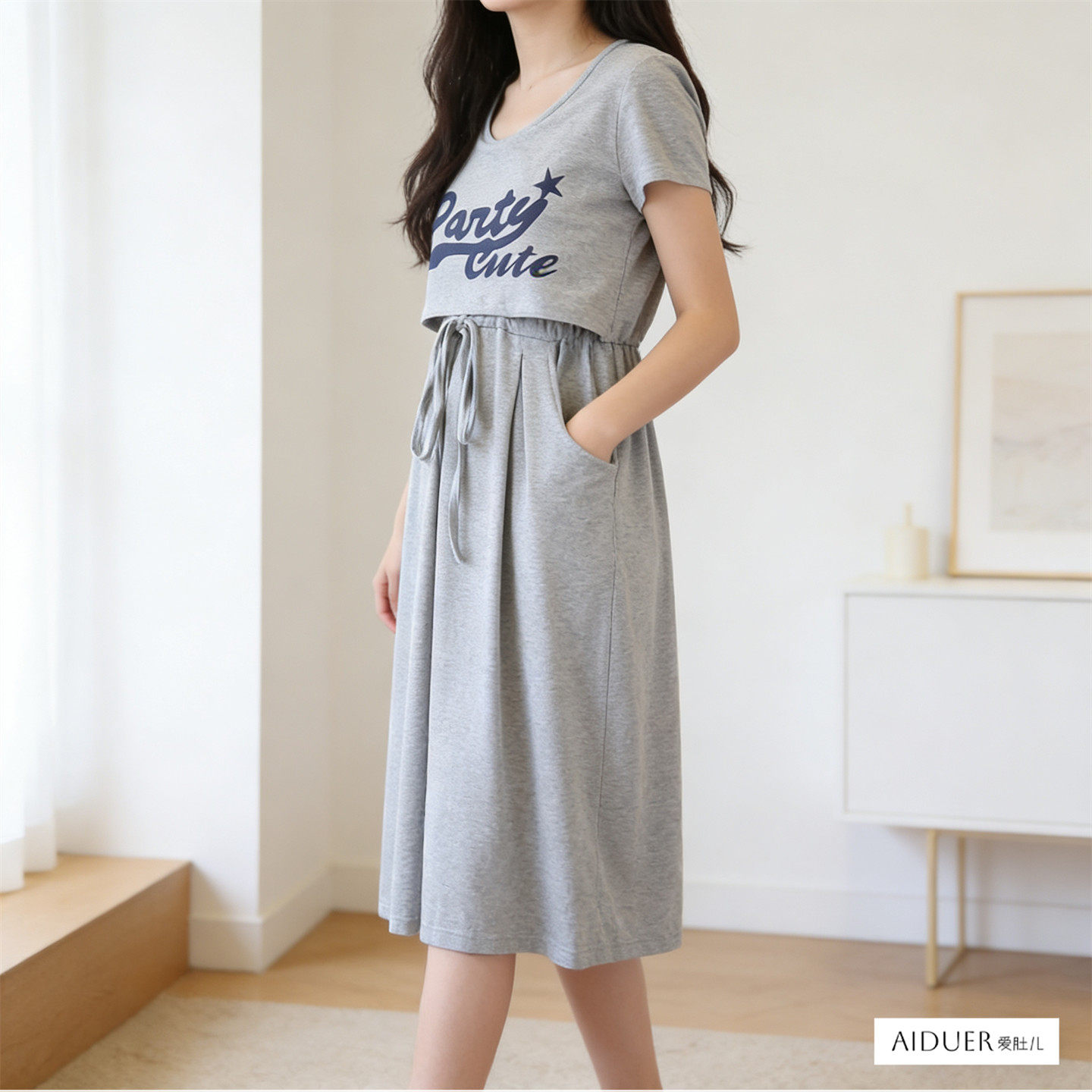 裙子长裙夏款产后宝妈母乳夏季哺乳期衣服夏装外出辣妈外穿连衣裙