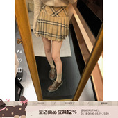 DDXZ夕子 防走光显瘦百搭复古半身短裙女 格纹百褶裙学院风韩版