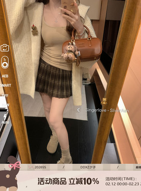 DDXZ夕子韩版慵懒风纯色保暖毛衣氛围感连帽翻领针织开衫休闲外套