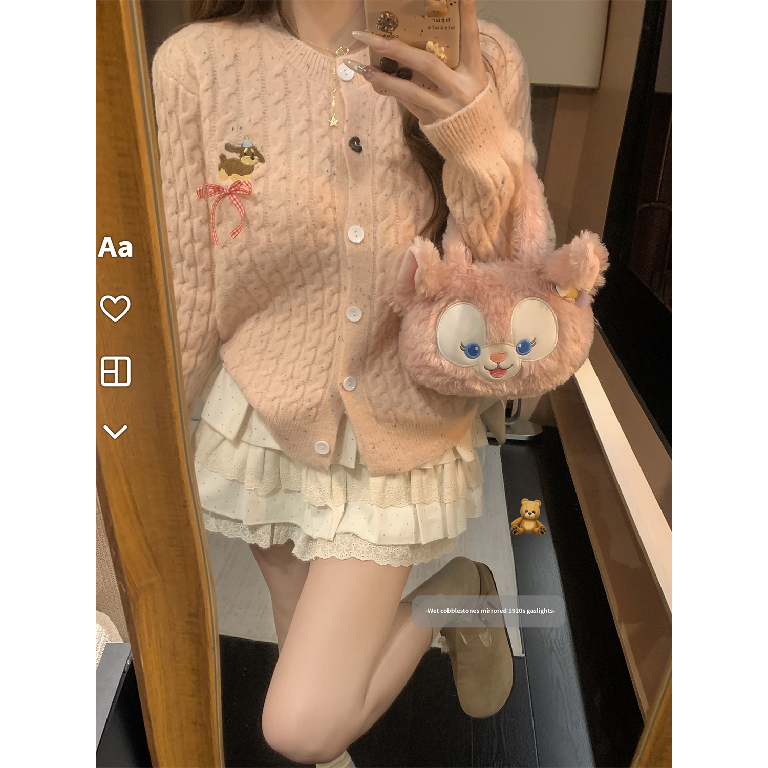 DDXZ夕子9月25日20点新品上新【腊肠狗蝴蝶结麻花圆领毛衣】
