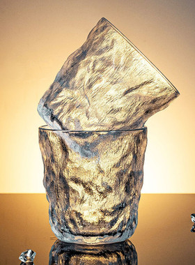 Y046B 网红冰川杯ins风玻璃杯子+12起夏季个性创意水杯日式锤纹杯