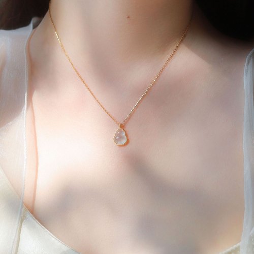 和颜悦色吊坠18k金翡翠