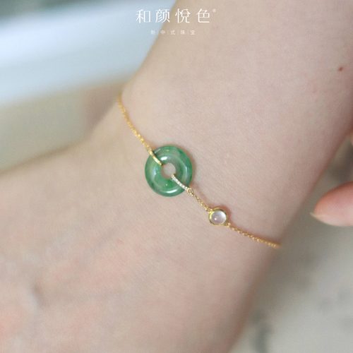 天然缅甸A货翡翠冰种绿手链