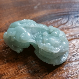 霸王貔貅翡翠吊坠项链男女士款玉石皮丘天然A货纯手工招财稀石缘