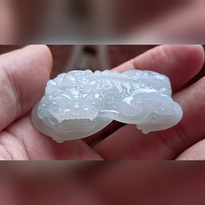 4741翡翠貔貅吊坠男女冰糯种高端玉石器霸王皮丘挂件天然A货招财