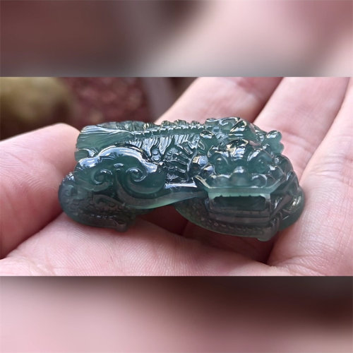 4630翡翠貔貅吊坠男女冰糯种高端玉石器霸王皮丘挂件天然A货