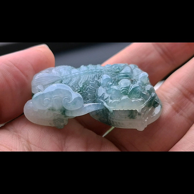 6534翡翠貔貅吊坠男女冰糯种高端玉石器霸王皮丘挂件天然A货招财