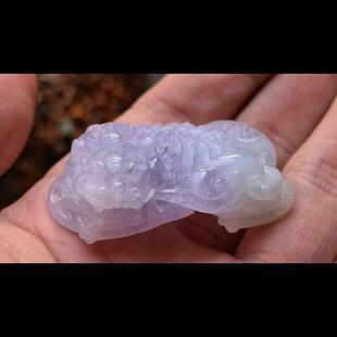 6560翡翠貔貅吊坠紫罗兰男女冰糯种高端玉石霸王挂件天然A货招财