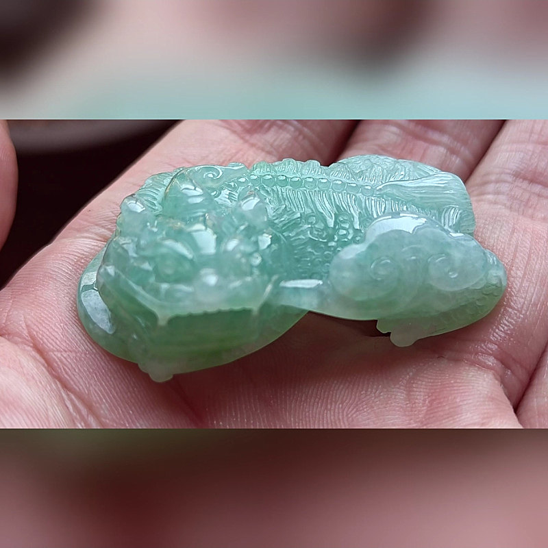 5730翡翠貔貅吊坠男女冰糯种高端玉石器霸王皮丘挂件天然A货招财