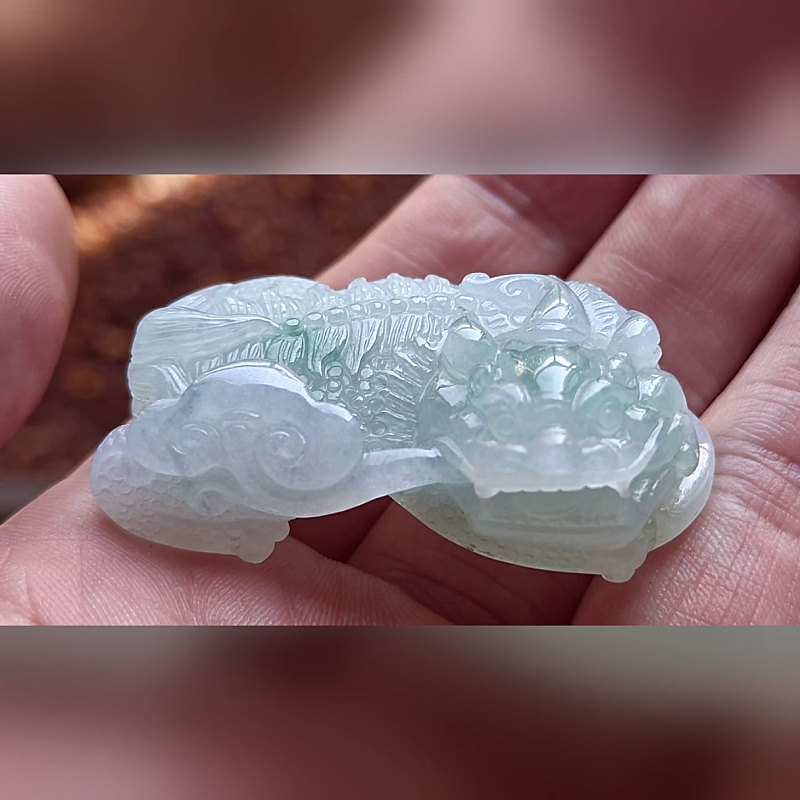 6731翡翠貔貅吊坠男女冰糯种高端玉石器霸王皮丘挂件天然A货招财