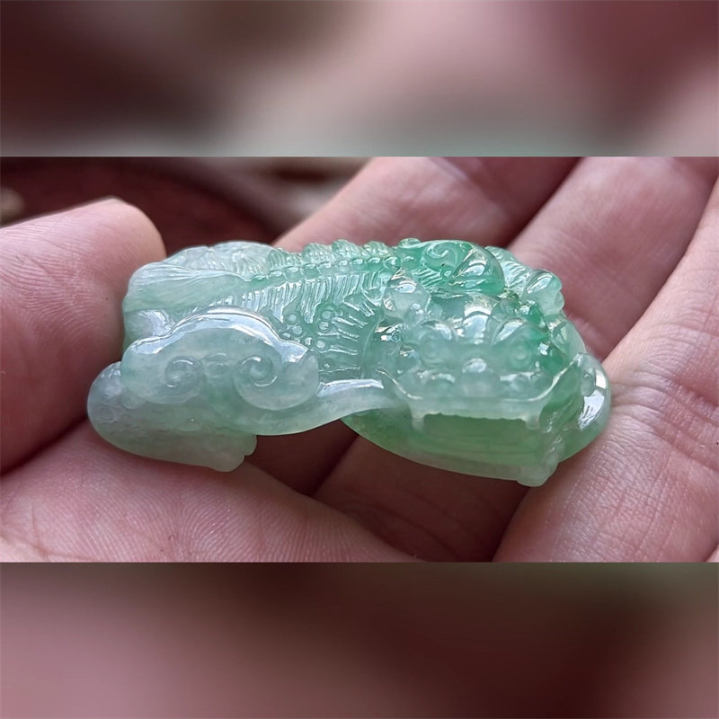 15629翡翠貔貅吊坠男女冰糯种高端玉石器霸王皮丘挂件天然A货