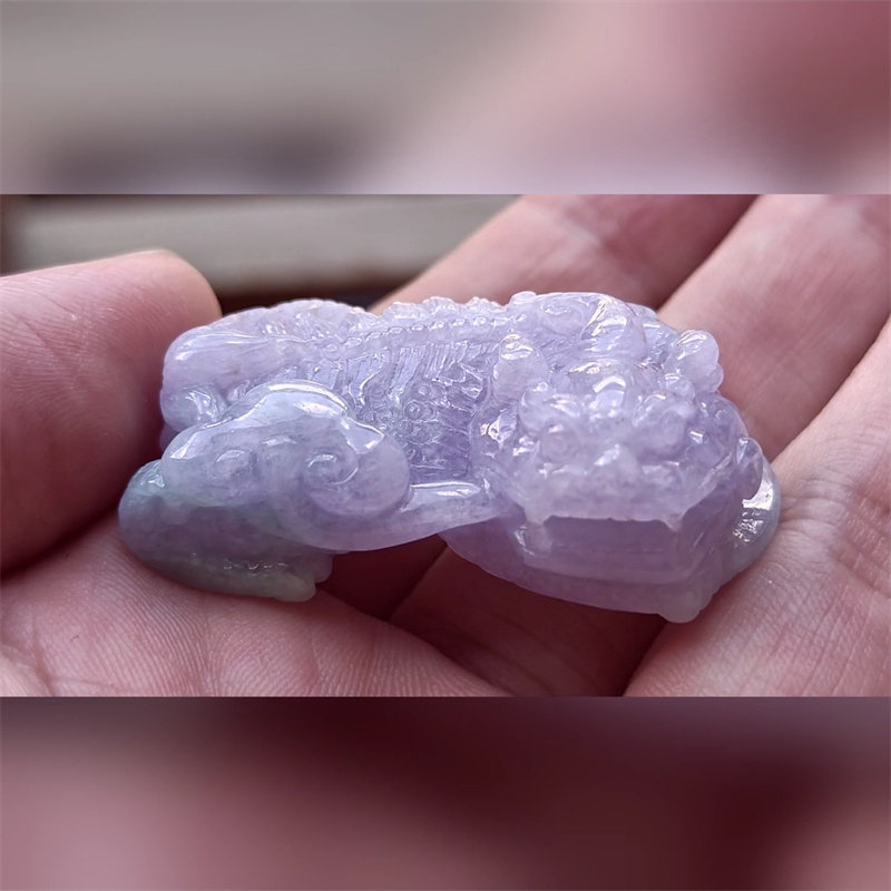 6642翡翠貔貅吊坠男女冰糯种高端玉石器霸王皮丘挂件天然A货