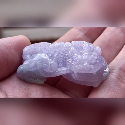 6642翡翠貔貅吊坠男女冰糯种高端玉石器霸王皮丘挂件天然A货