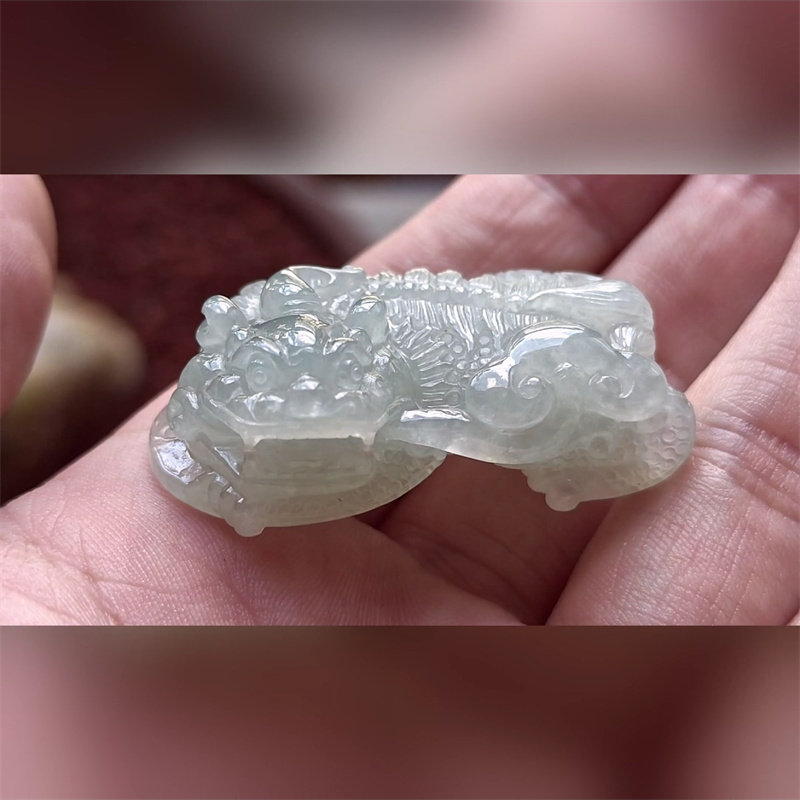 6621翡翠貔貅吊坠男女冰糯种高端玉石器霸王皮丘挂件天然A货