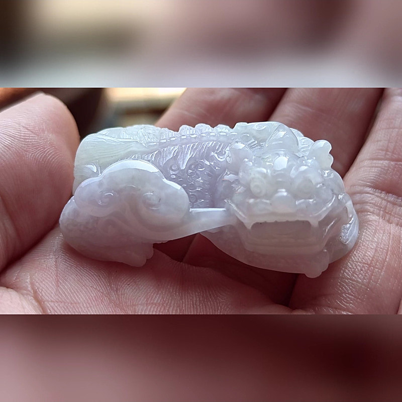 3746翡翠貔貅吊坠男女冰糯种高端玉石器霸王皮丘挂件天然A货招财