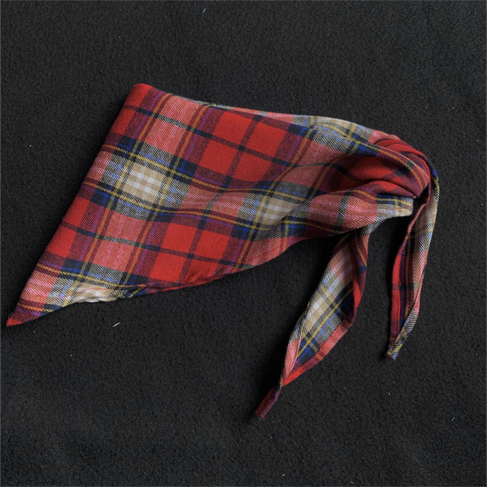 新款超百搭配饰生日礼物红色格子三角巾男女领巾围巾围脖披肩手巾