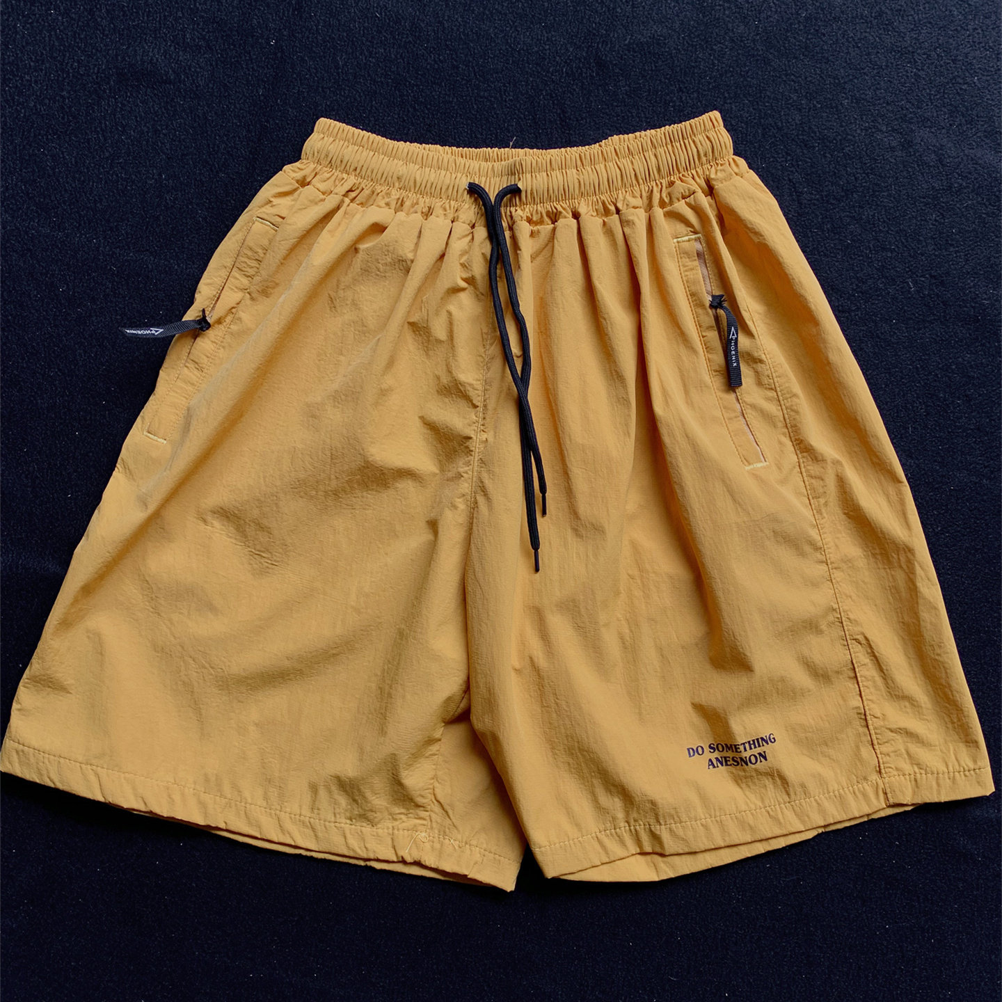 超薄速干机能短裤男士夏季口袋拉链设计沙滩裤宽松休闲裤五分裤女