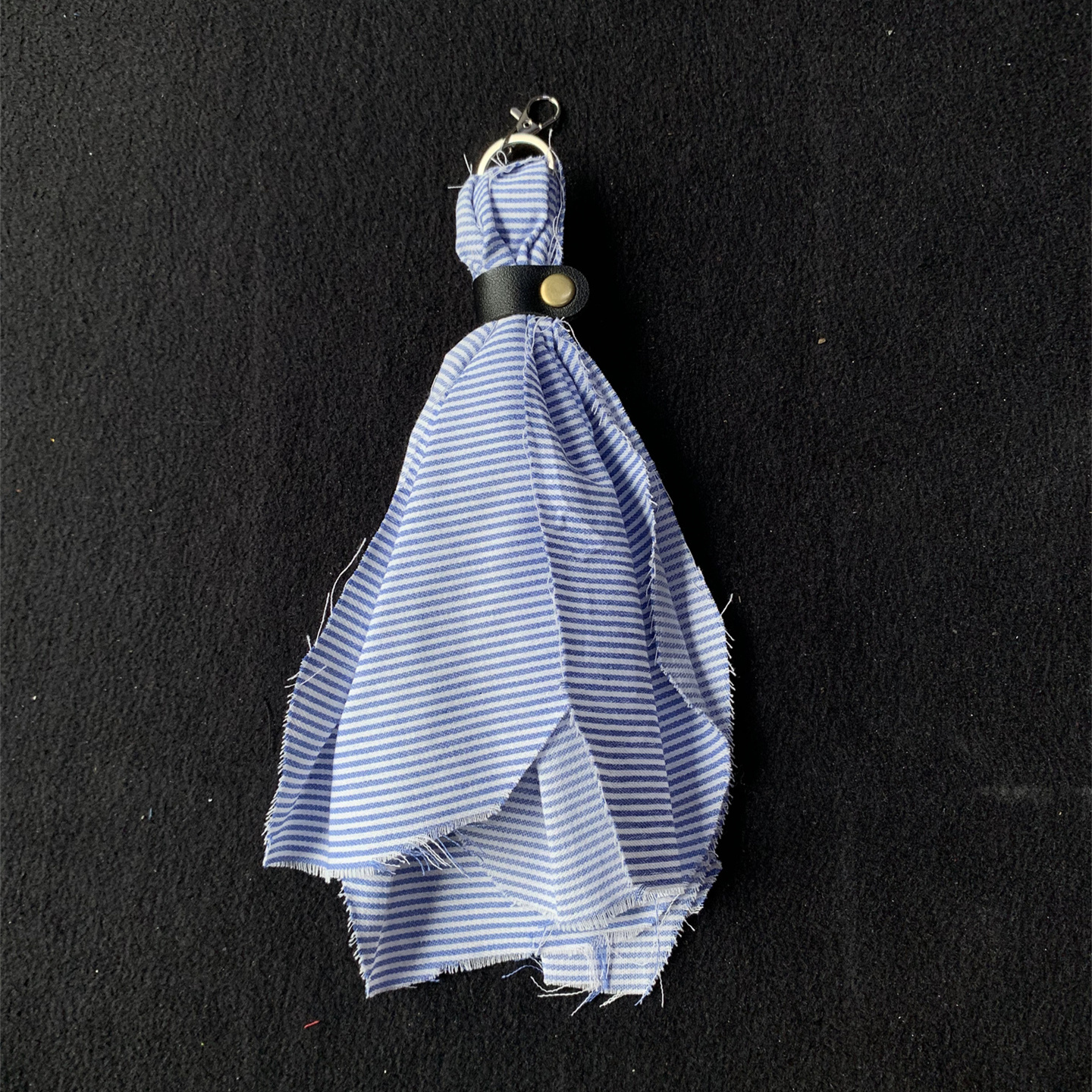 蓝色条纹衬衫布挂件钥匙扣包包挂饰情侣款百搭个性创意礼物小挂饰