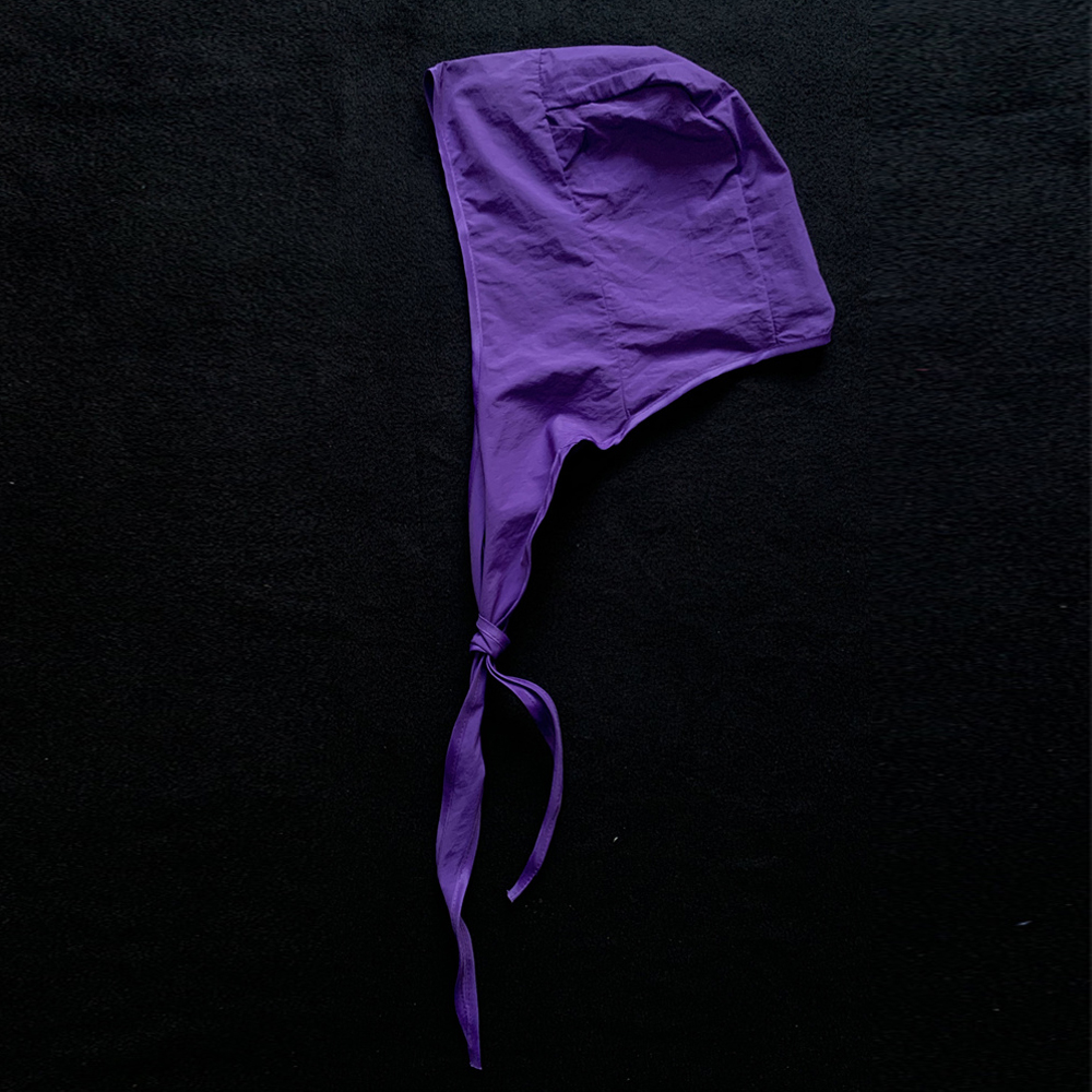 潮牌帽子紫色高级感包头帽男女绑带头巾好好看领结领巾手巾披肩薄