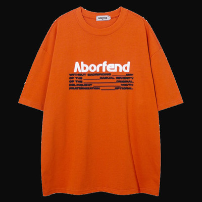 橙色桔色2024新款短袖男夏季大码重磅超好看的衣服圆领衫学生T恤