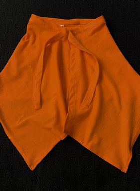 潮流配饰青年休闲风橙色桔色绑带腰封男女通用运动叠穿不规则屁帘