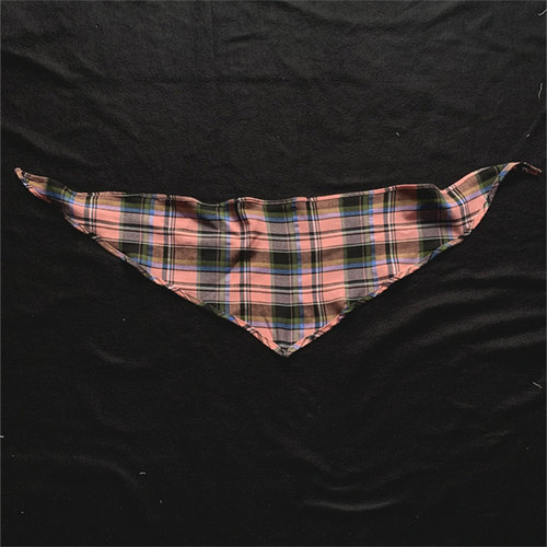 漫展cosplay街头配饰暗粉色格子三角巾男女领巾围巾披肩手巾红色