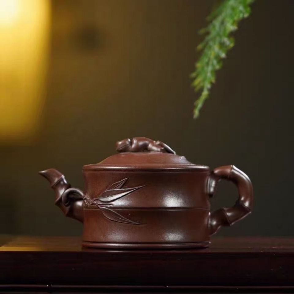 周桂珍纯手工竹节老式紫砂壶高档茶壶