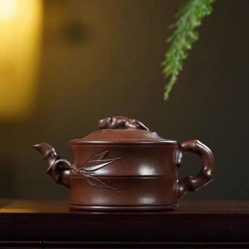 周桂珍纯手工竹节老式紫砂壶高档宜兴泡茶壶高端紫砂壶正宗紫砂壶