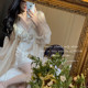 睡衣女春夏复古优雅性感宫廷长款 睡袍雪纺纱新娘晨袍写真服高级感