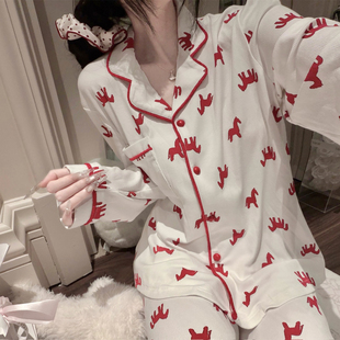 欧若拉睡衣女【马年好运】新年lucy定制款莫代尔两件套本命年睡衣