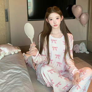 欧若拉甜妹减龄蝴蝶结少女心睡衣